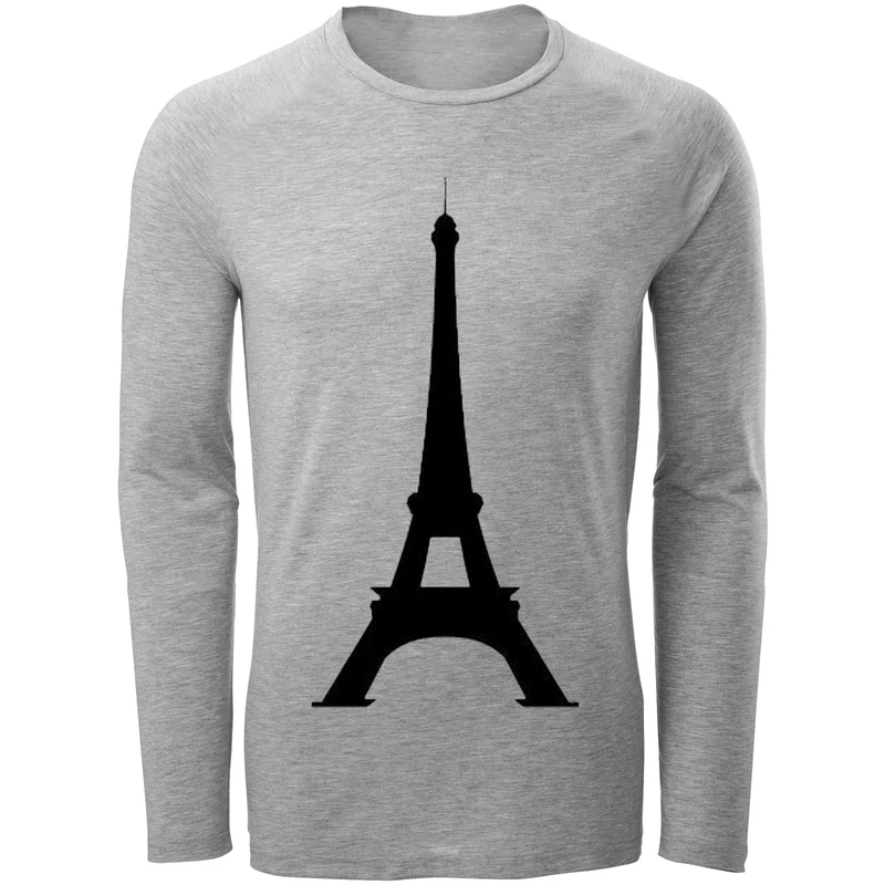 تی شرت آستین بلند مردانه طرح ایفل کد F103