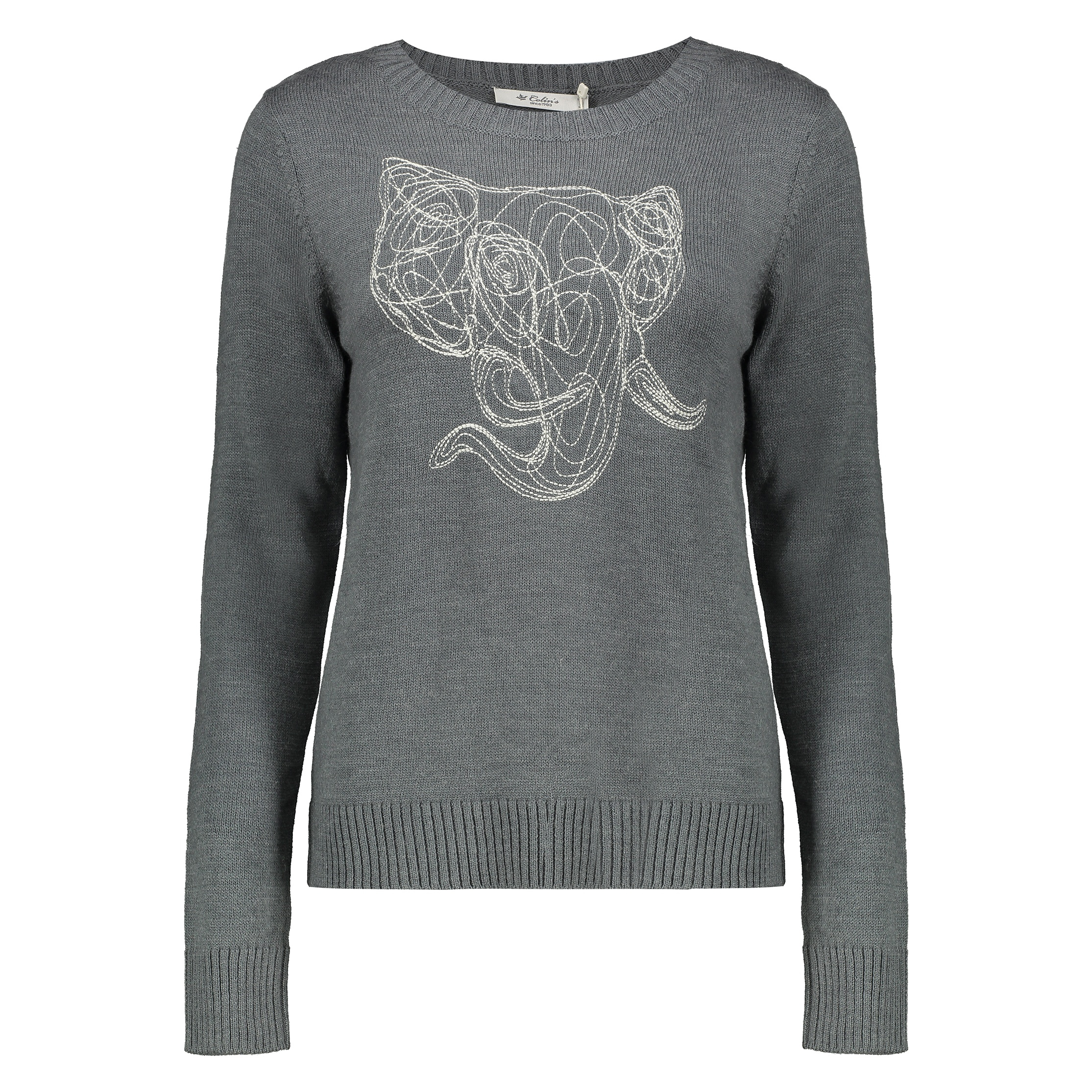 پلیور زنانه کالینز مدل CL1030208-DARK GRAY MELANGE