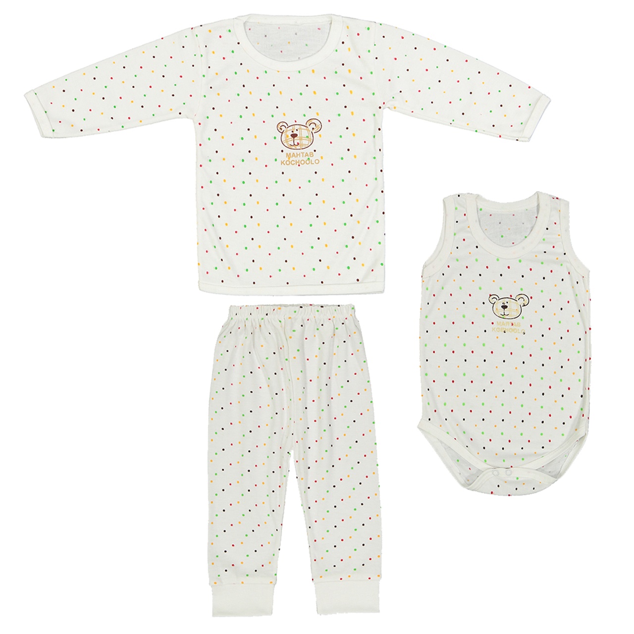 ست 3 تکه لباس نوزاد طرح خرس کوچولو کد M22