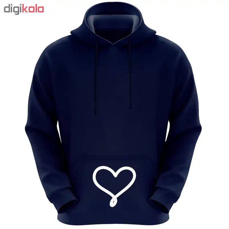 هودی زنانه طرح قلب کد k 03 رنگ سرمه ای