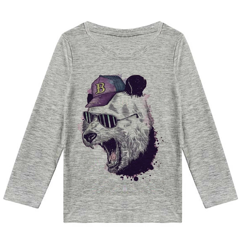 تیشرت آستین بلند پسرانه طرح خرس کد K35