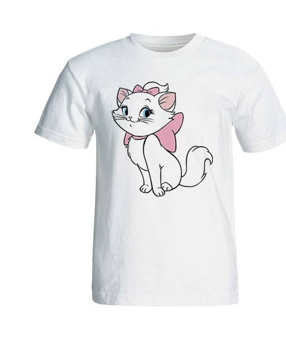 تی شرت آستین کوتاه زنانه طرح گربه اشرافی کد 35019