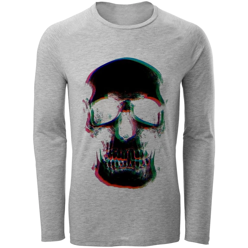 تی شرت آستین بلند مردانه طرح اسکلت کد F115