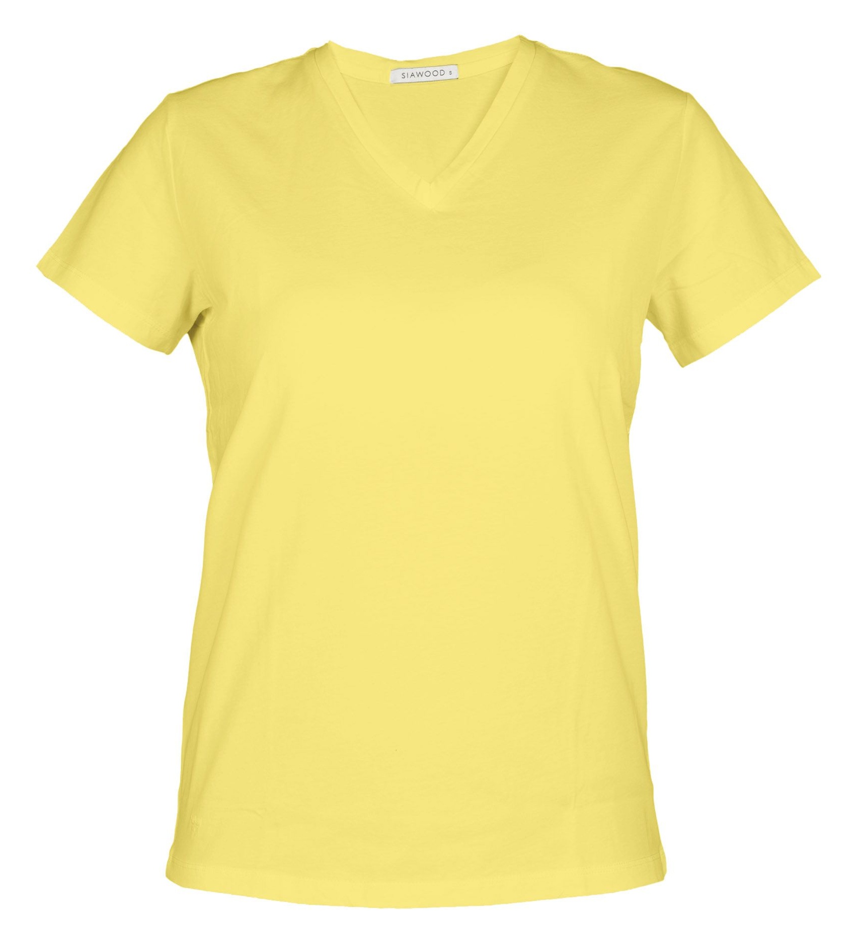 تي شرت نه سیاوود مدل V-BASIC کد 6100400-Y0043 رنگ زرد