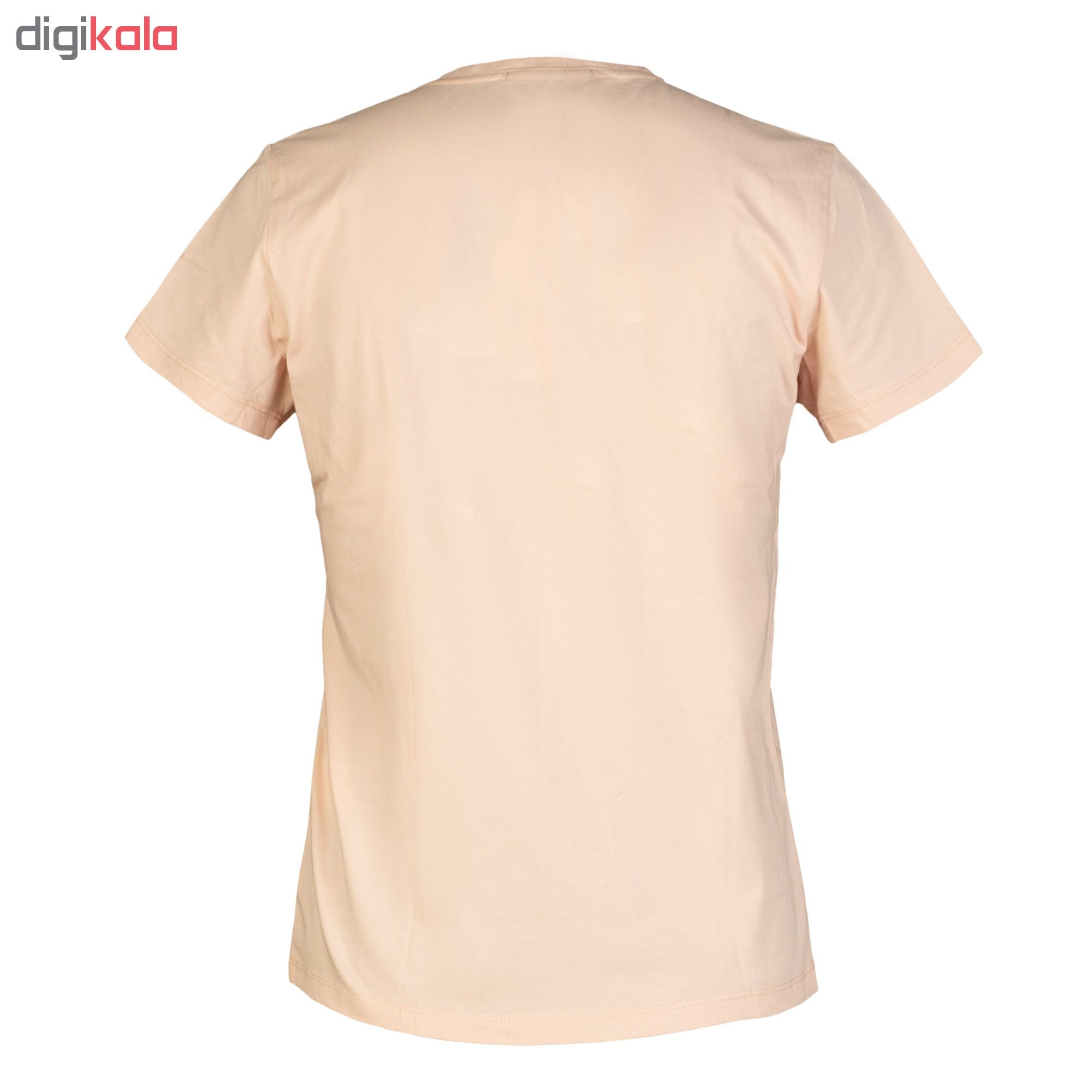 تي شرت نه سیاوود مدل V-BASIC کد 6100400-P0117 رنگ صورتی روشن