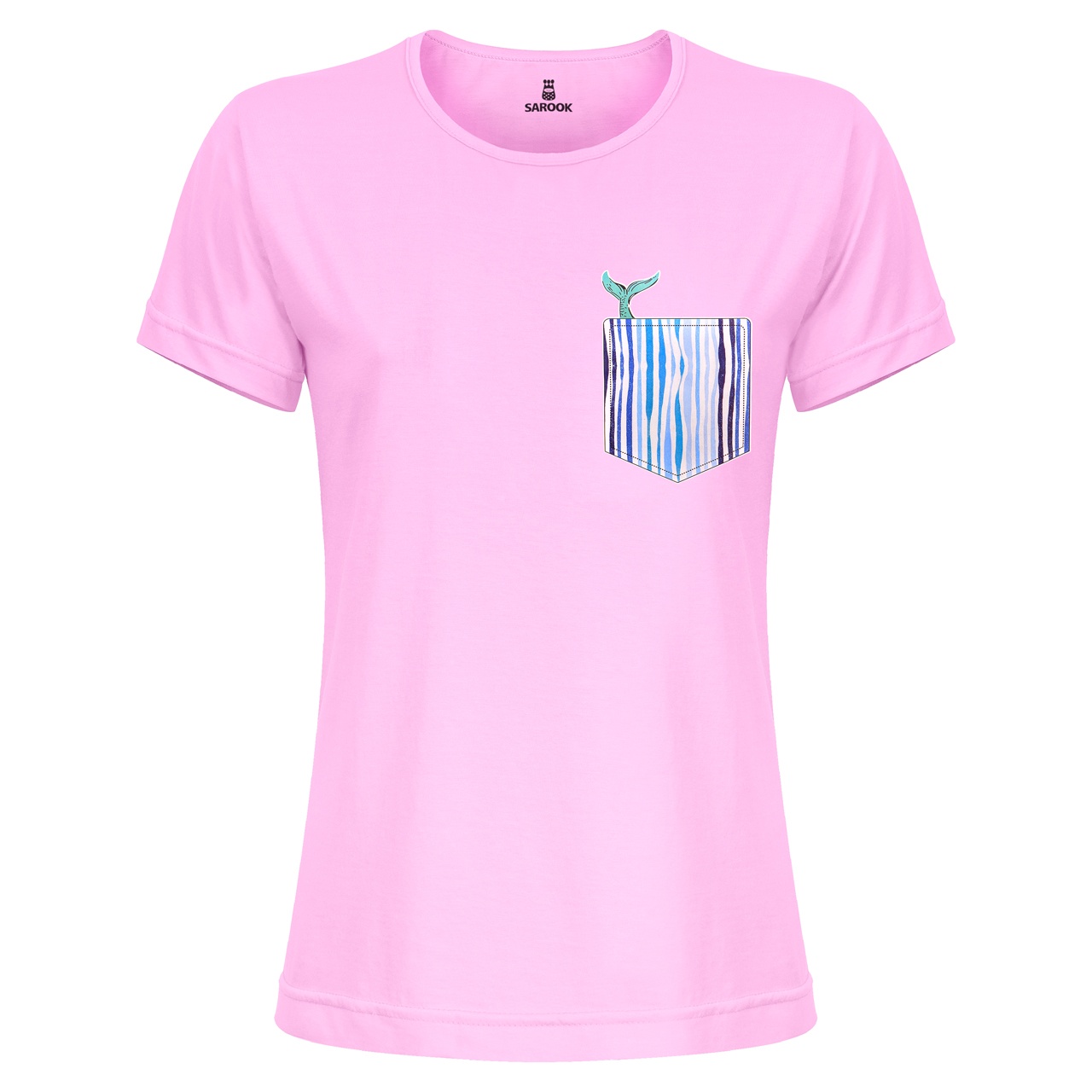 تی شرت زنانه ساروک مدل TZYUYRCH-Whale 03 رنگ صورتی