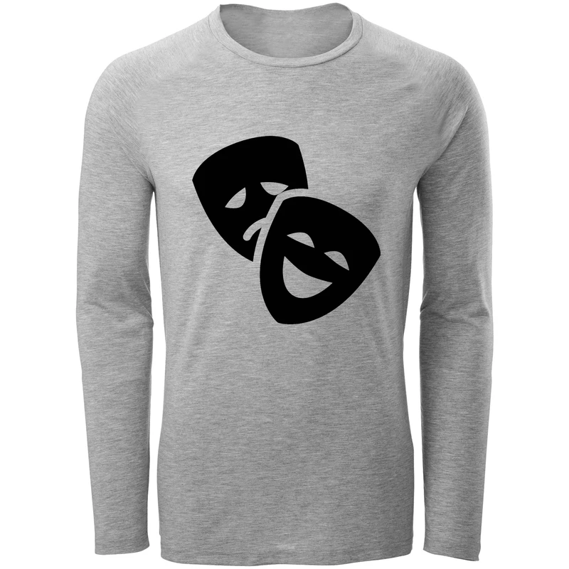 تی شرت آستین بلند مردانه طرح شاد و غمگین کد F99