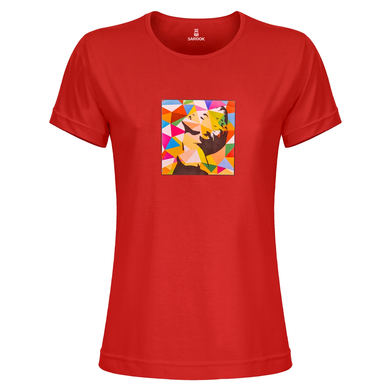 تی شرت نه ساروک طرح مرلین مدل TZYUYRCH رنگ قرمز