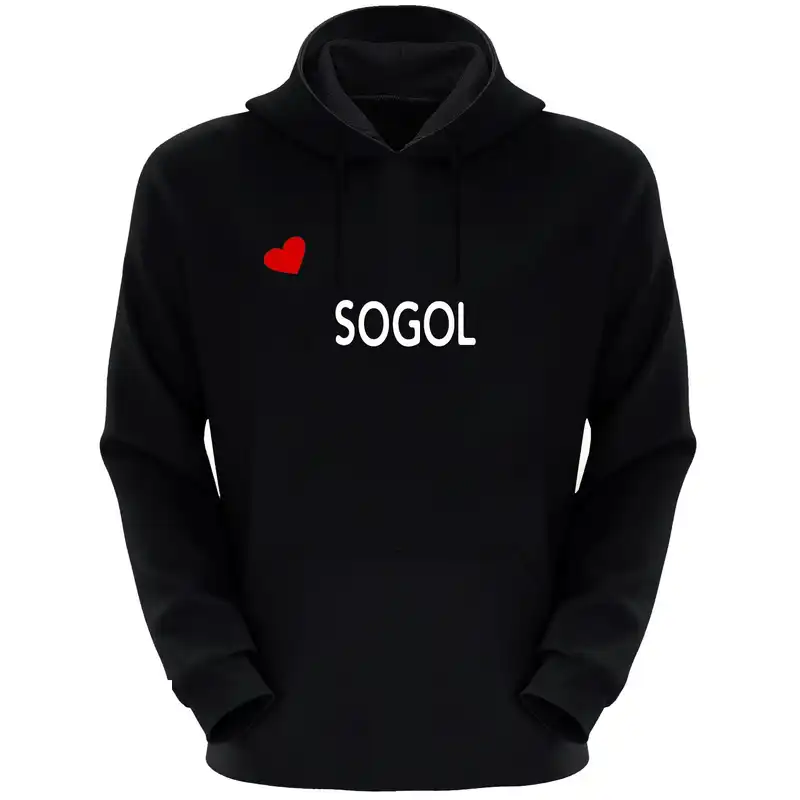 هودی زنانه طرح سوگل کد F248 رنگ مشکی