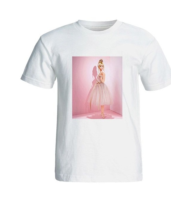 تی شرت آستین کوتاه زنانه طرح باربی کد 26064   