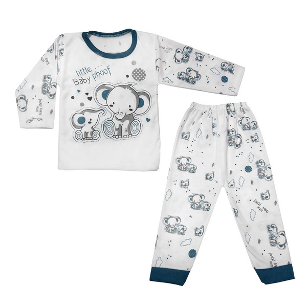 ست تی شرت و شلوار نوزادی طرح فیل کد DBL