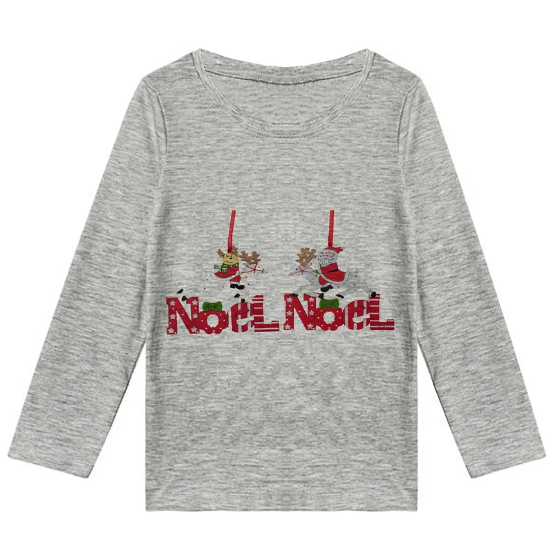 تیشرت آستین بلند دخترانه طرح noel کد K53