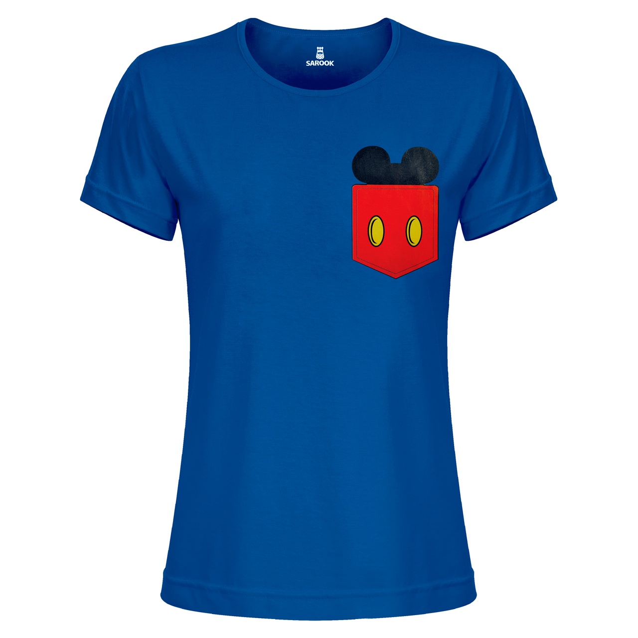تی شرت زنانه ساروک مدل TZYUYRCH-Mickey 04 رنگ آبی کاربنی