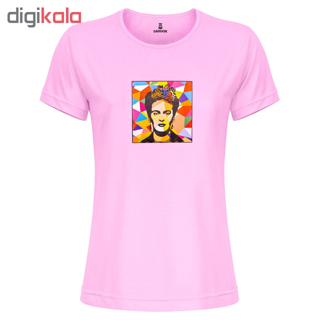 تی شرت زنانه ساروک مدل TZYUYRCH-Frida Kahlo 03 رنگ صورتی