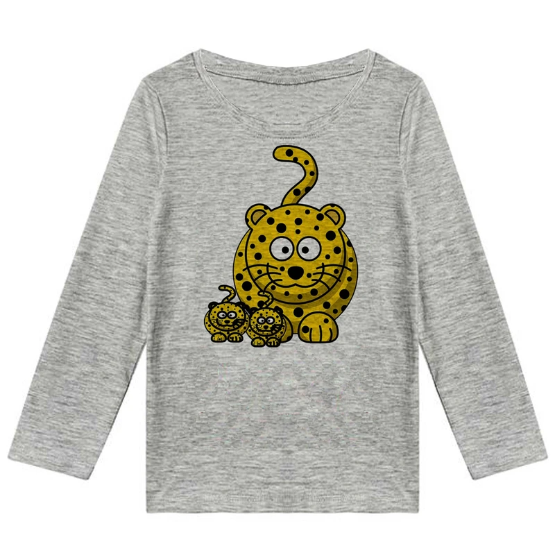 تیشرت آستین بلند پسرانه طرح پلنگ کد K79