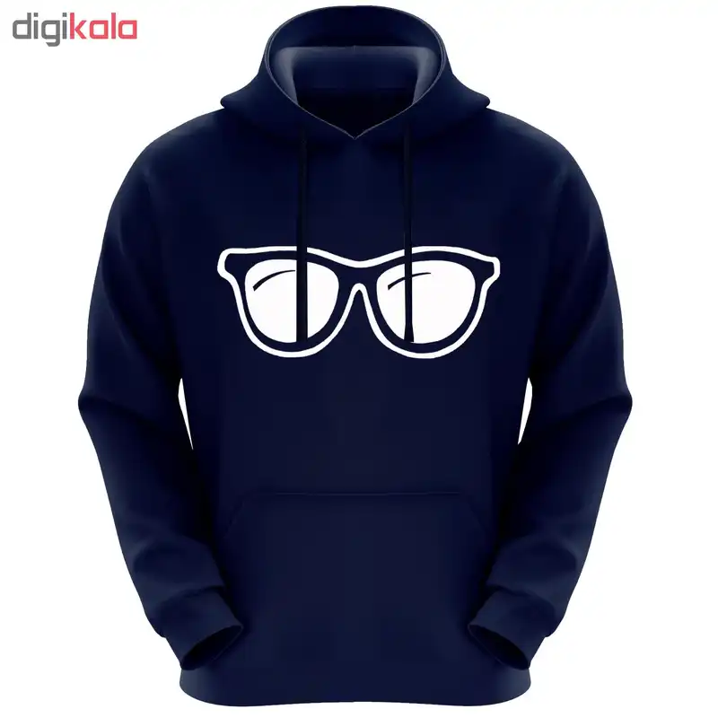 هودی زنانه طرح عینک کد K53 رنگ سرمه ای