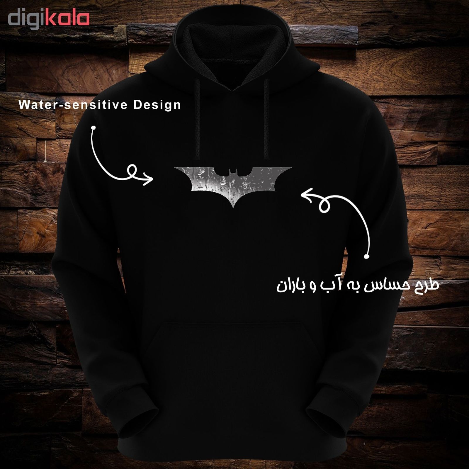 هودی مردانه مدل Batman Rf 02 رنگ مشکی