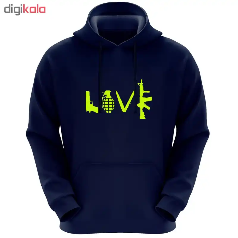 هودی زنانه طرح love کد A01 رنگ سرمه ای
