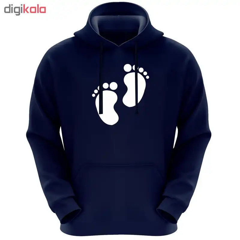 هودی زنانه طرح ردپا کد K58 رنگ سرمه ای