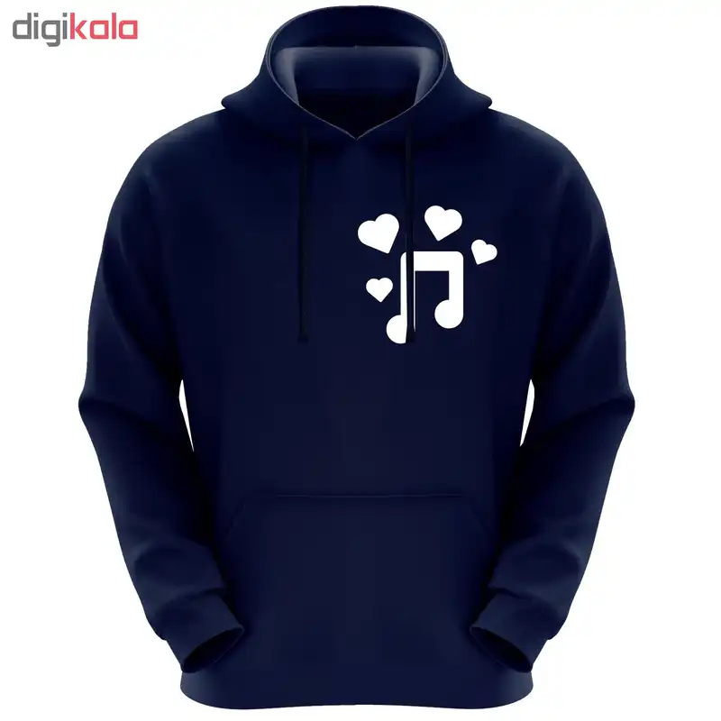 هودی زنانه طرح موزیک کد K37 رنگ سرمه ای