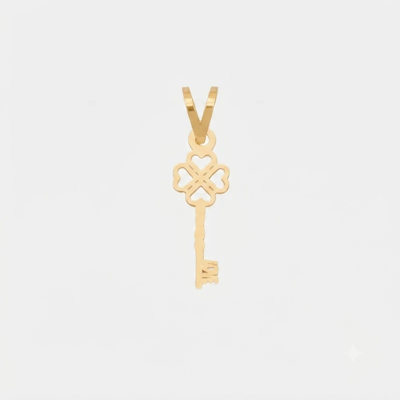 آویز گردنبند طلا 18 عیار زنانه مایا ماهک طرح کلید و قلب کد MM2355