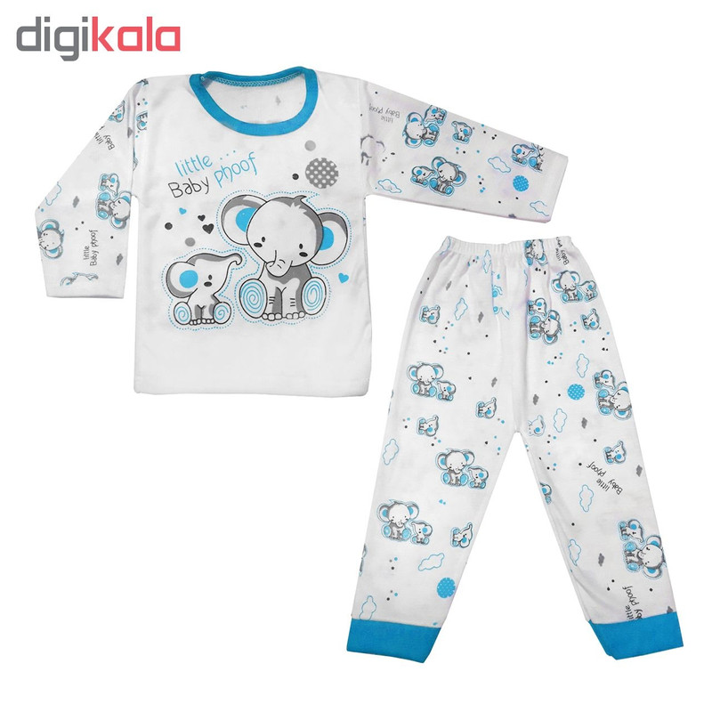 ست تی شرت و شلوار نوزادی طرح فیل کد BL0