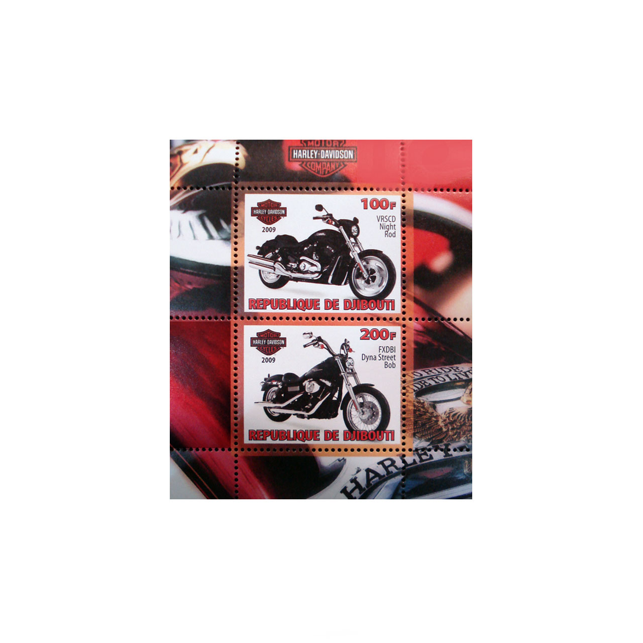 تمبر یادگاری طرح موتور مدل HARLEY-DAVIDSON مجموعه 2 عددی