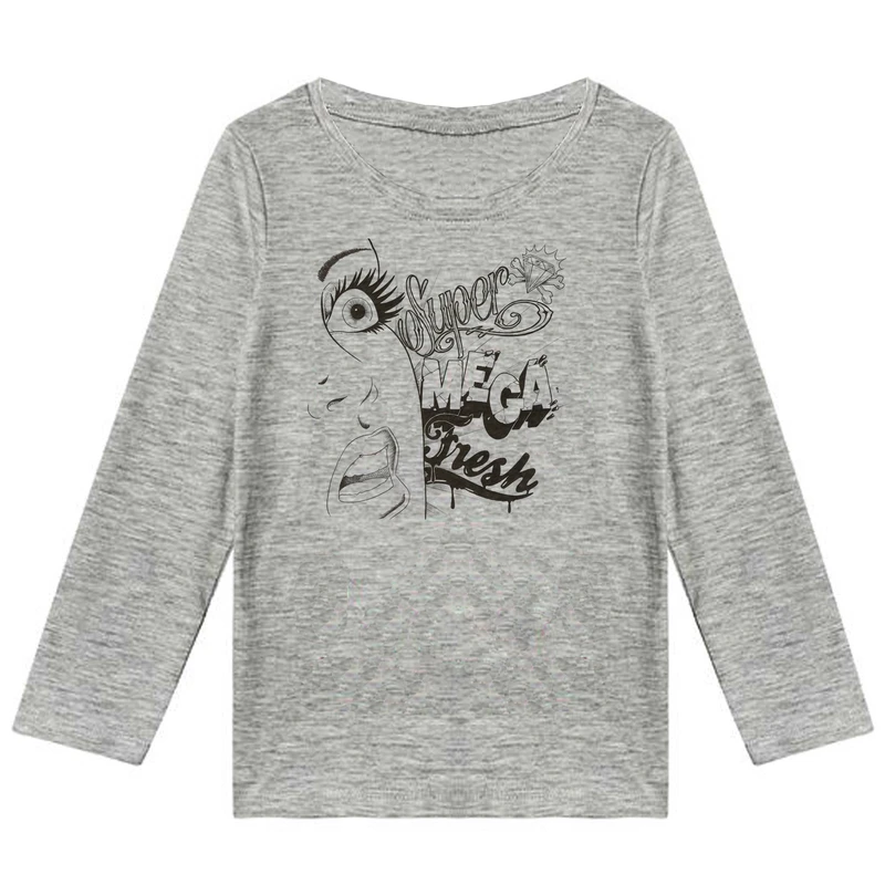 تیشرت آستین بلند دخترانه طرح دختر کد K108