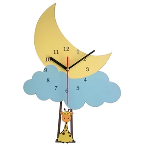ساعت دیواری کودک ژیوار طرح Giraffe and Cloud