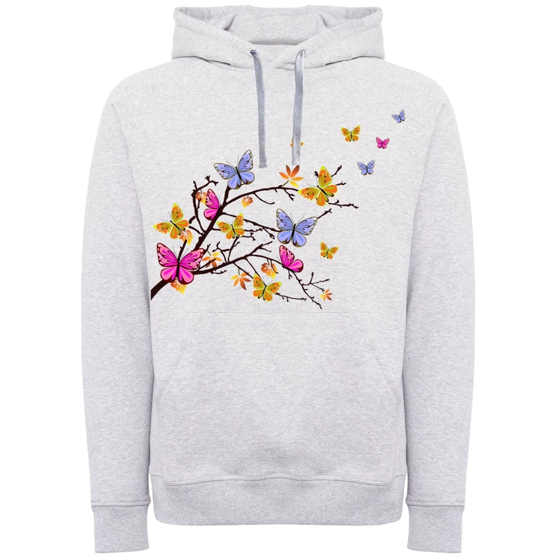 هودی زنانه طرح پروانه و شاخه کد F118