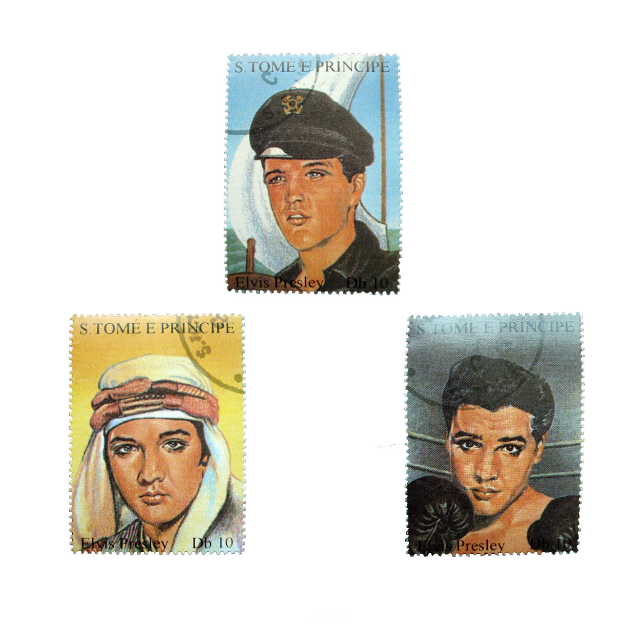 تمبر یادگاری طرح مشاهیر مدل ELVIS PRESLEY کد 32 مجموعه 3 عددی