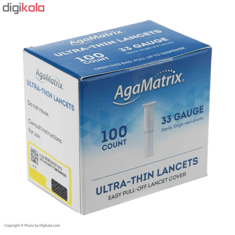 سوزن لانست تست قندخون آگاماتریکس مدل Jazz بسته‌ 100 عددی