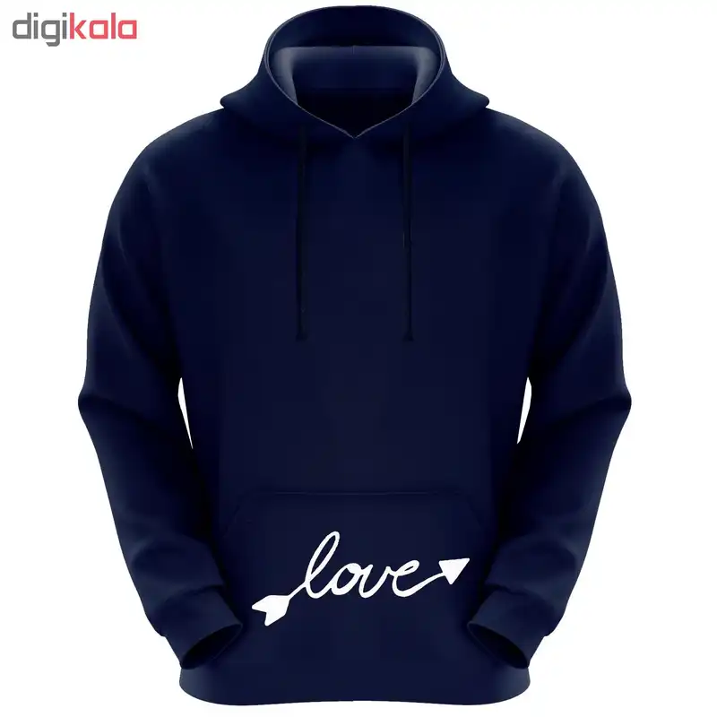 هودی زنانه طرح عشق کد K48 رنگ سرمه ای