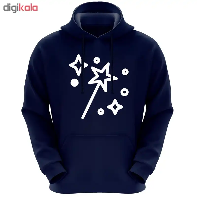 هودی زنانه طرح ستاره کد K44 رنگ سرمه ای