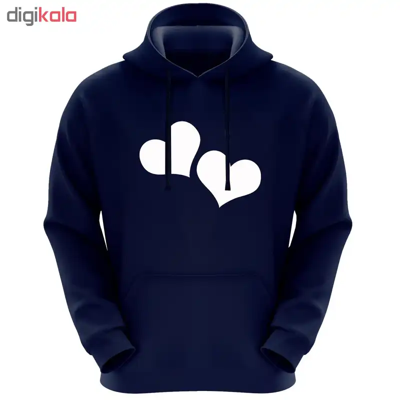 هودی زنانه طرح قلب کد K40 رنگ سرمه ای