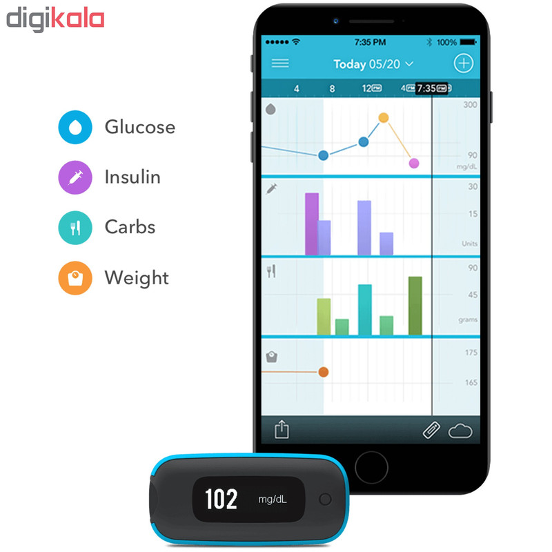 دستگاه تست قندخون آگاماتریکس مدل Jazz Wireless 2 به همراه نوار تست قندخون بسته 50 عددی و سوزن لانست بسته 100 عددی
