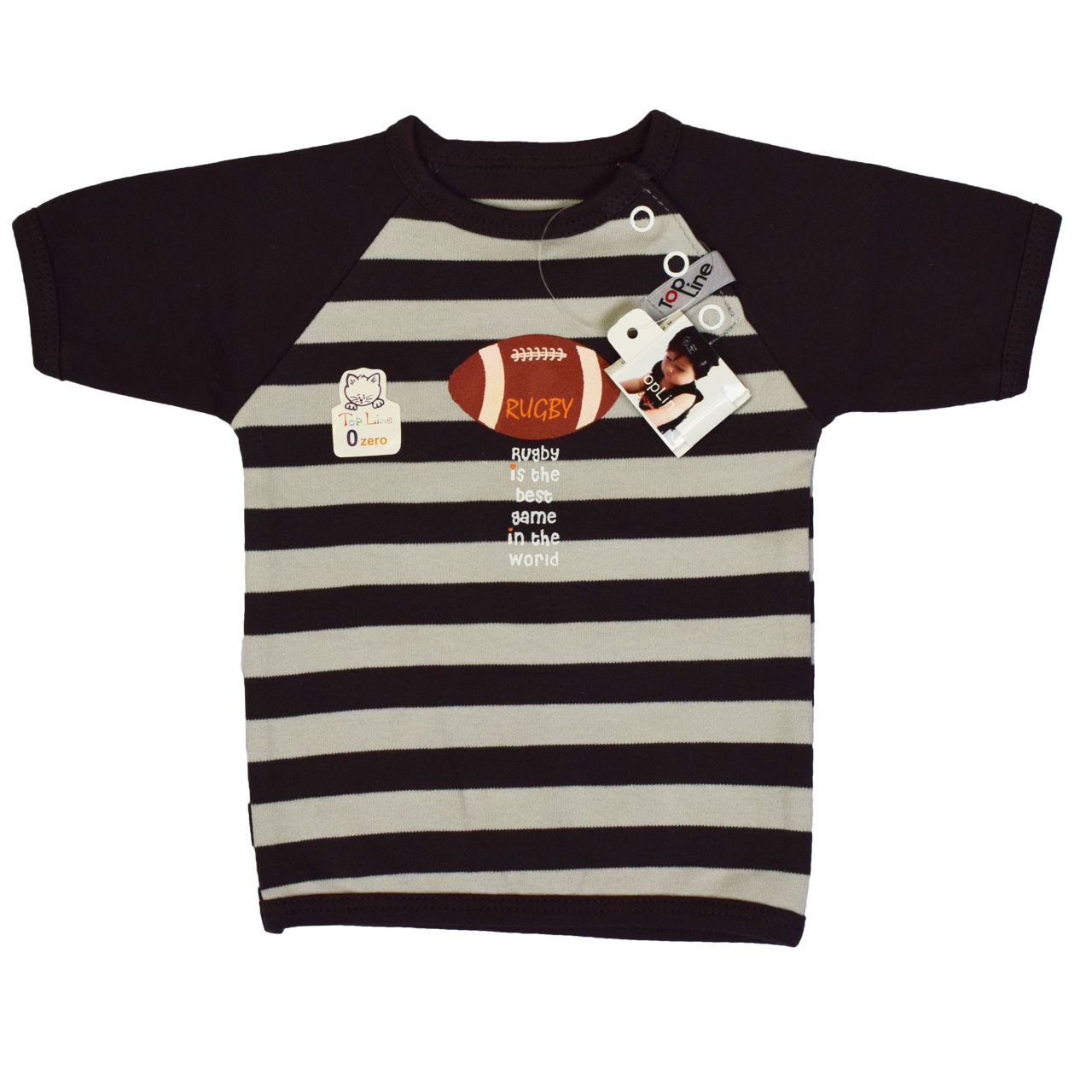 تی شرت آستین کوتاه نوزاد تاپ لاین طرح راگبی کد 02