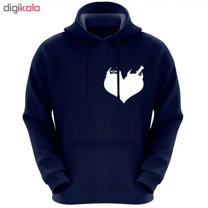 هودی زنانه طرح قلب کد F01 رنگ سرمه ای