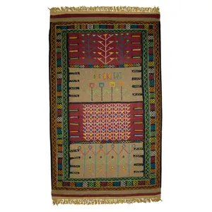 گلیم دستبافت دو متری کد 9807720