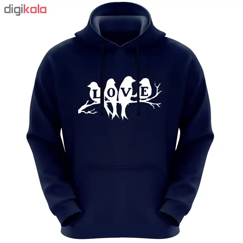 هودی زنانه طرح پرنده کد F54 رنگ سرمه ای