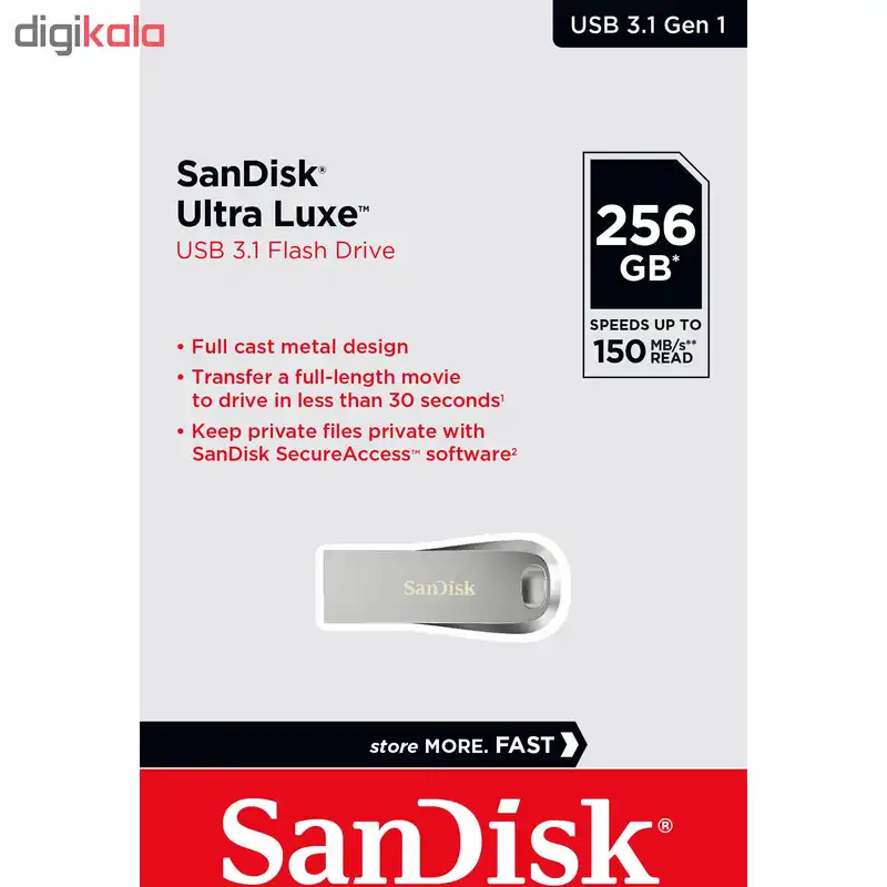 فلش مموری سن دیسک مدل Ultra Luxe ظرفیت 256 گیگابایت