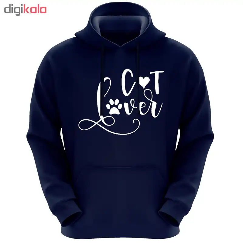 هودی زنانه طرح love cat کد F31 رنگ سرمه ای