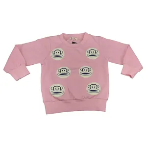 سویشرت دخترانه طرح میمون مدل GB-M-P رنگ صورتی