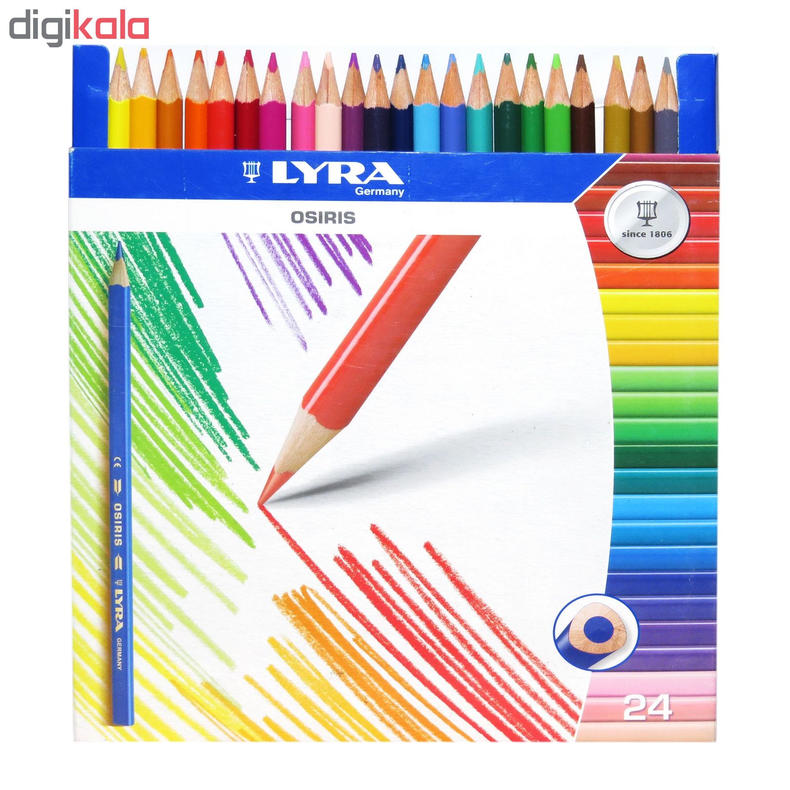 مداد رنگی 24 رنگ لیرا مدل OSIRIS ;کد Nr252