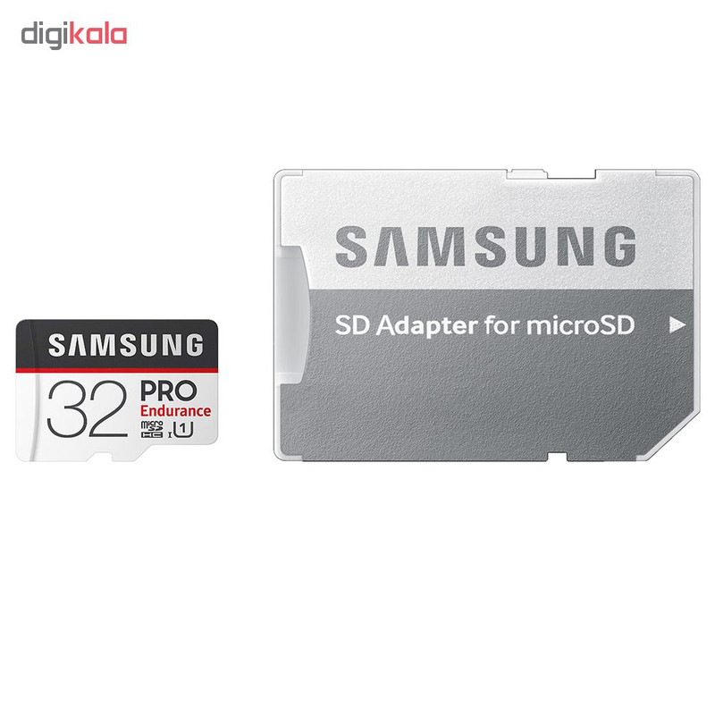 کارت حافظه microSDXC سامسونگ مدل PRO Endurance کلاس 10 استاندارد UHS-I U1 سرعت 80MBps ظرفیت 32 گیگابایت به همراه آداپتور SD