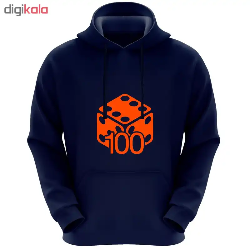 هودی زنانه طرح تاس 100 کد F60 رنگ سرمه ای