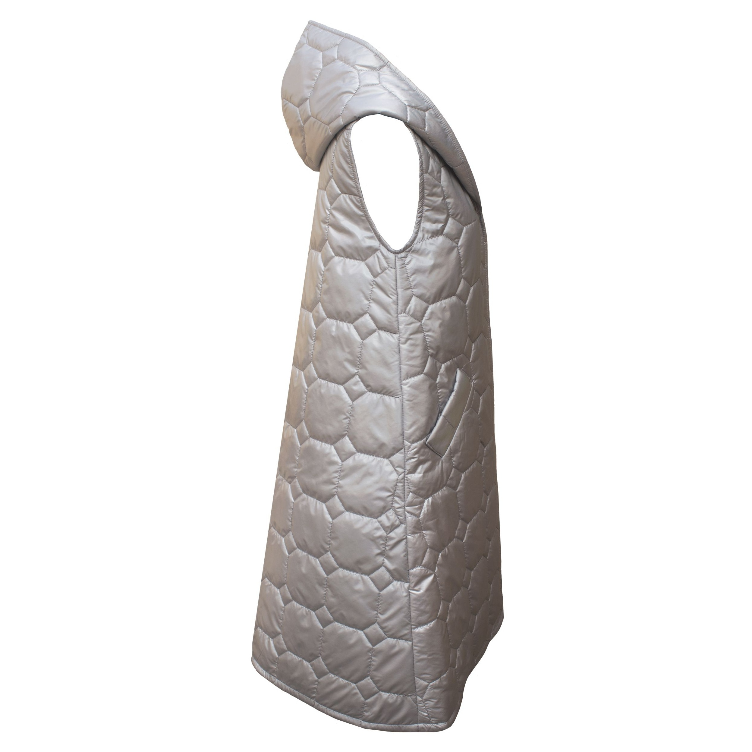 کاپشن زنانه مدل H9100 رنگ نقره ای