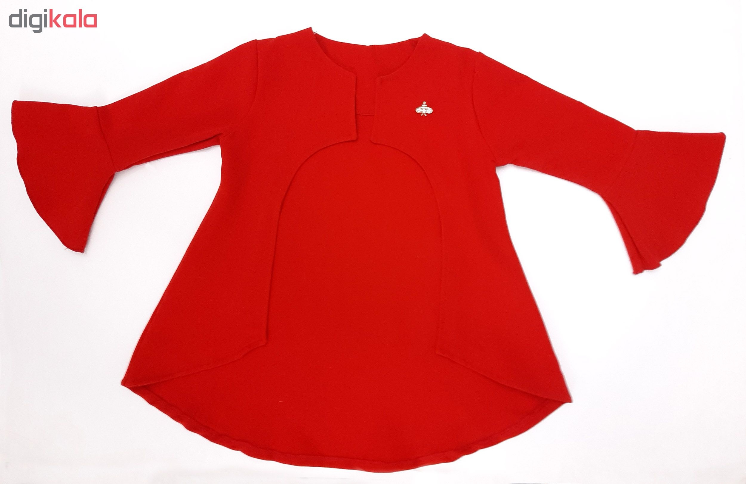 ست کت و پیراهن دخترانه طرح پروانه رنگ قرمز