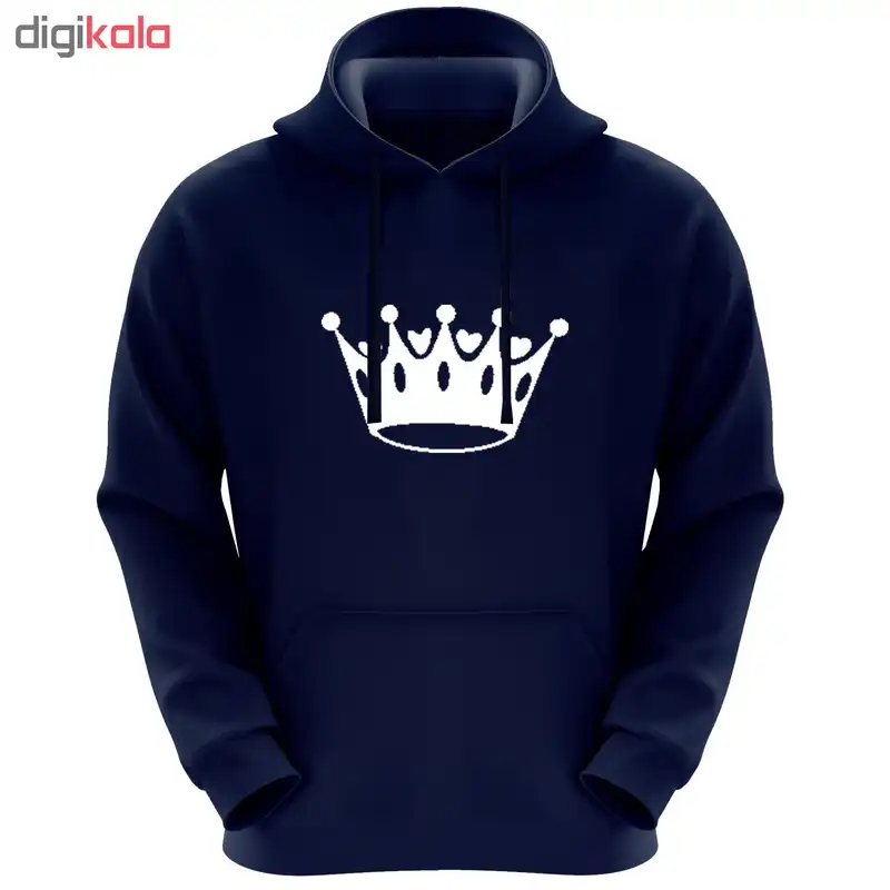 هودی زنانه طرح تاج کد F78 رنگ سرمه ای