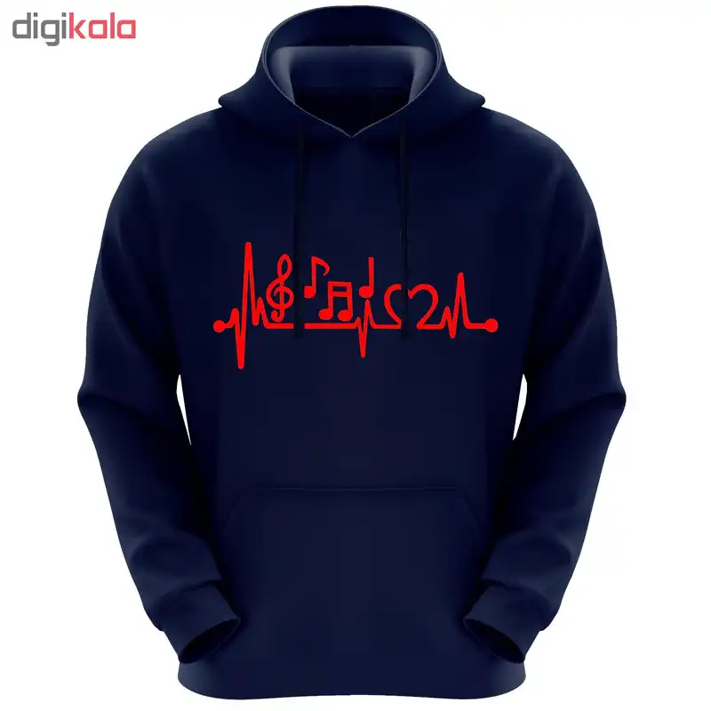 هودی زنانه طرح موزیک کد FG93 رنگ سرمه ای